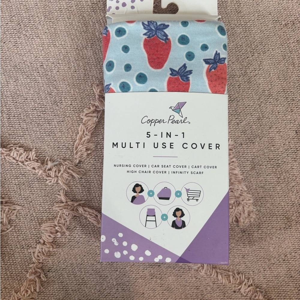 Copper Pearl nursing Cover brand new in box with Strawberry Design